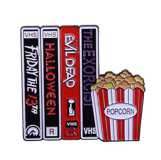 VHS HORROR MOVIES ENAMEL PIN