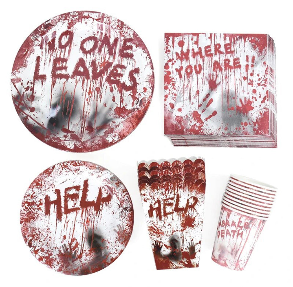 HELP- NO ONE LEAVES HORROR POPCORN BOX 6PCS