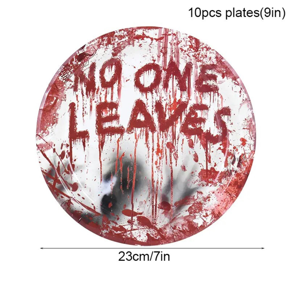 NO ONE LEAVES HORROR PLATES 10PCS