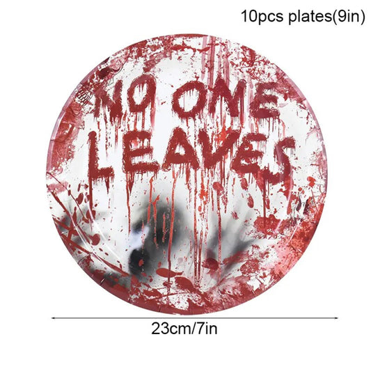 NO ONE LEAVES HORROR PLATES 10PCS