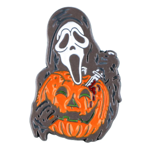 GHOSTFACE PUMPKIN ENAMEL PIN