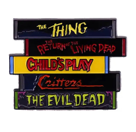 VHS HORROR MOVIES ENAMEL PIN