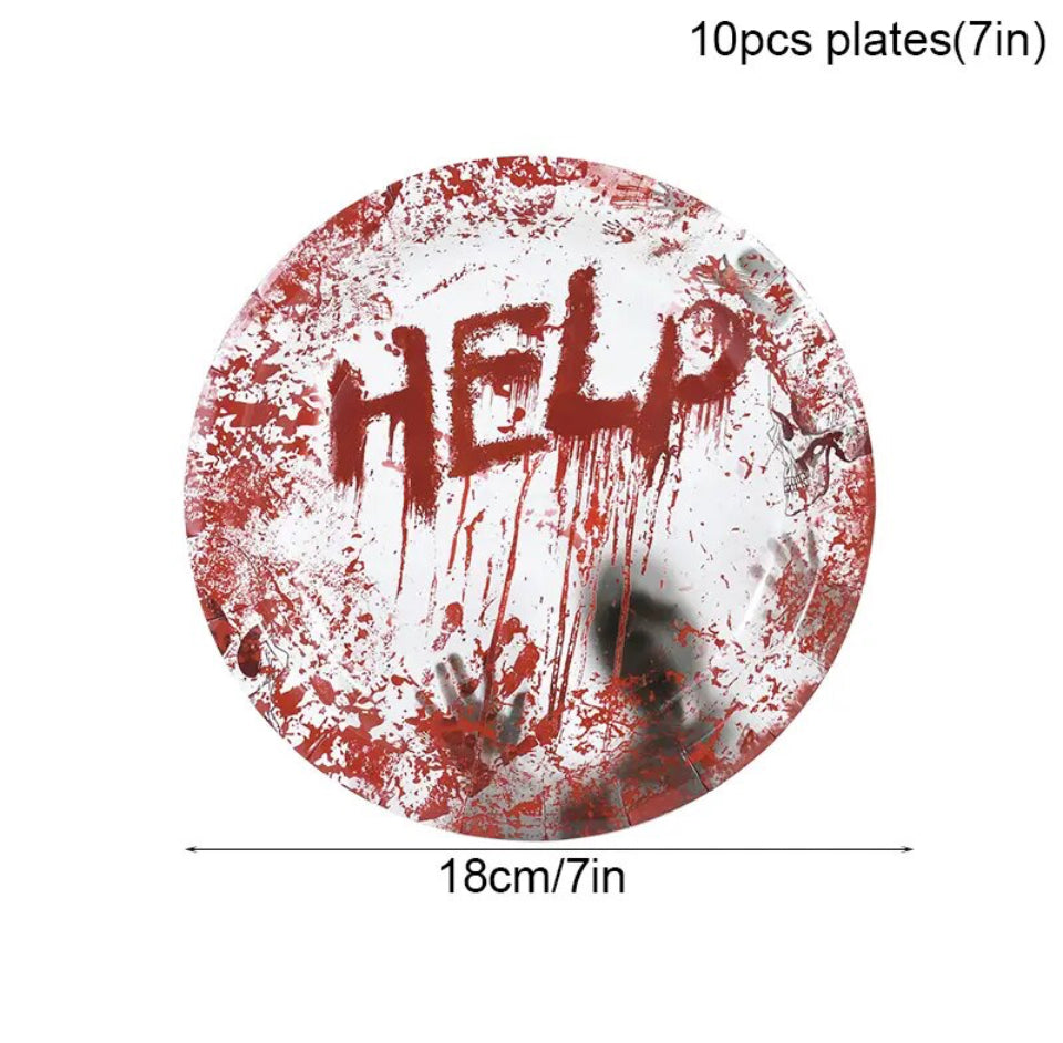 HELP HORROR PLATES 10PCS