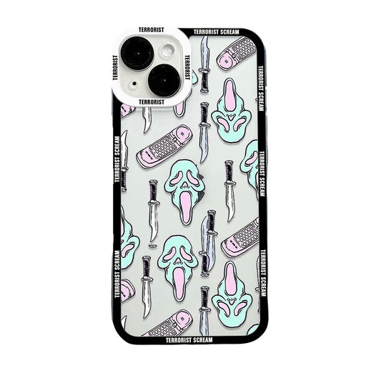 GHOSTFACE WITH KNIFE AND PHONE CASE