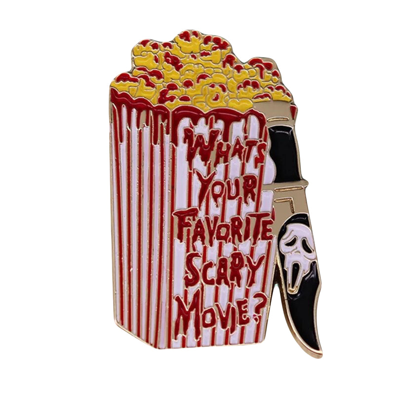 WHATS YOUR FAVOURITE SCARY MOVIE ENAMEL PIN